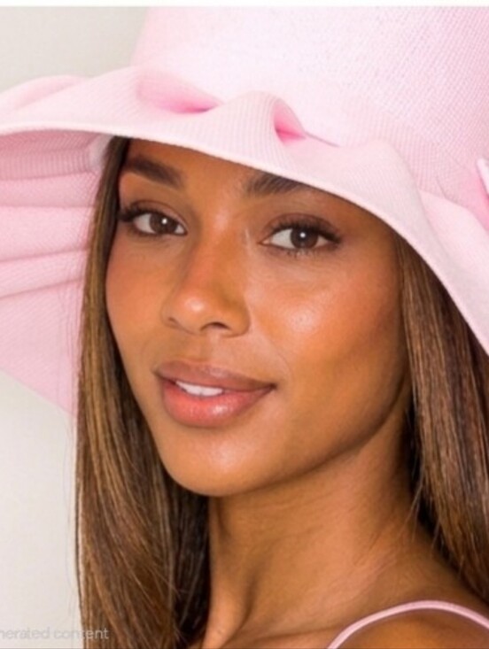 Beloved Millinery Beautiful Wide Brim Pink Gold Band Sun Hat - Women Accessories main image 3